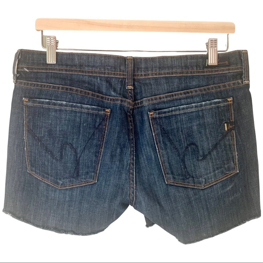 CITIZENS OF HUMANITY Denim Shorts Ingrid #002 Low Waist Stretch Raw Hem Size 30 - Picture 5 of 16